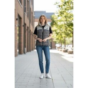The North Face Women's Vest Size XS Sweater Print Gray Puffer